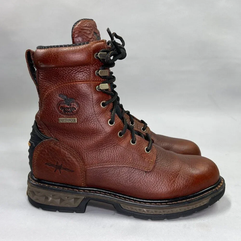 Georgia Men's‎ Size 8 Carbo-Tec LT Waterproof Lacer Work Boots